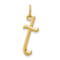 10K Yellow Gold Polished Letter t Initial Charm