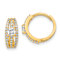 14k Yellow Gold Polished 1/2" Fancy Hoop Earrings with Cubic
Zirconia Stones
