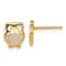14k Yellow Gold Textured Owl Stud Earrings
