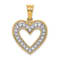 14K Two-tone Gold Diamond Heart Pendant