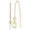 14k Yellow Gold Polished Hearts Dangle Earrings