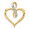 10k Yellow Gold and Rhodium Over 10k Yellow Gold Diamond Heart and
Infinity Pendant