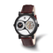 Charles Hubert Men's Black IP-plated Leather Band 46mm Dual Time Watch