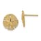 14k Yellow Gold Textured Sand Dollar Stud Earrings