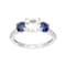 Lab-Created Blue And White Sapphire Three-Stone Ring In Sterling Silver