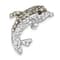 Rhodium Over Sterling Silver Polished Crystal Dolphin Chain Slide Pendant