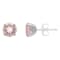 6mm Round Rose Quartz Rhodium Over Sterling Silver Stud Earrings