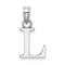 Rhodium Over 14k White Gold Polished Block Letter L Initial Pendant