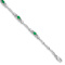 Rhodium Over 10k White Gold Diamond and Emerald Bracelet