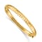 14k Yellow Gold Kids Polished, Textured and Diamond-Cut 5mm Hinged Bangle
