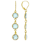 Blue Topaz Round Dangle Earrings In 18K Gold Over Sterling Silver 14.00ctw