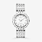 Croton Silver Tone Round Mother Of Pearl Dial Watch with Diamond Markers