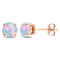 Ethiopian Opal-Blue 10K Pink Gold Earrings 1.80ctw