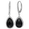 Black Onyx And White Sapphire Dangle Earrings In Sterling Silver