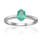 Oval Emerald Sterling Silver Solitaire Ring, 0.85ct