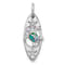 Rhodium Over Sterling Silver Polished Paua Shell Turtle Surfboard Pendant