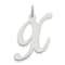 Rhodium Over Sterling Silver Fancy Script Letter X Initial Charm