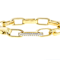 Paperclip Station Bracelet With CZ In 18K Gold Over Sterling Silver