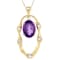 Amethyst Oval And White Topaz Pendant Necklace In 18K Gold Over Sterling
Silver 11.12ctw