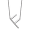 Rhodium Over 14k White Gold Sideways Diamond Initial F Pendant Cable
Link 18 Inch Necklace