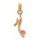 14k Yellow Gold Textured Pink Enameled 3D Open Toe High Heel Charm