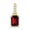 10k Yellow Gold 1 ctw Garnet and Accent Diamond Pendant