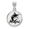 Rhodium Over Sterling Silver MLB LogoArt Miami Marlins Enamel Pendant