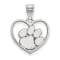 Rhodium Over Sterling Silver LogoArt Clemson University Heart Pendant