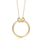 CZ Halo Solitaire Pendant In 14K Gold Over Sterling Silver