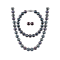 7-7.5mm Black Cultured Freshwater Pearl Sterling Silver Jewelry Set