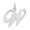 Rhodium Over Sterling Silver Fancy Script Letter W Initial Charm