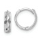 Rhodium Over 14k White Gold Diamond-Cut 3/8" Hinged Hoop Earrings