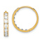 14k Yellow Gold Cubic Zirconia 9/16" Hinged Hoop Earrings