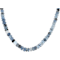 Moss Aquamarine Rondelle Beaded Necklace In Sterling Silver