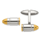 Stainless Steel Polished Yellow IP-plated Bullet Cuff Links