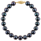 14k Yellow Gold 5-6mm Black Freshwater Pearl Bracelet