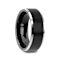 ASTON Black Brushed Center Tungsten Ring with Polished Beveled Edges 8mm
