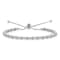Rachel Zoe CZ Adjustable Tennis Bracelet in Rhodium Over Brass