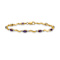 10k Yellow Gold and Rhodium Over 10k Yellow Gold Diamond and Amethyst Bracelet