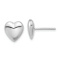 Rhodium Over 14k White Gold Polished Puffed Heart Stud Earrings