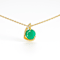 Natural Green Agate 14K Yellow Gold Over Sterling Silver Round Shape
Pendant with Chain