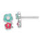 Rhodium Over Sterling Silver Cubic Zirconia and Enamel Flowers
Children's Post Earrings