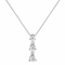 White Cubic Zirconia 14k White Gold Pendant With Chain 0.20ctw