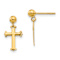 14k Yellow Gold Children's Cross Dangle Earrings
