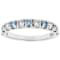 Blue And White Lab-Grown Diamond Band Ring In 14K White Gold 1.00ctw