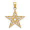 14k Yellow Gold Filigree Textured Star Pendant