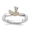 14K Yellow Gold Over Sterling Silver Stackable Expressions Butterfly
Diamond Ring 0.066ctw