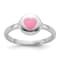 Rhodium Over Sterling Silver Polished Pink Enamel Heart Children's Ring