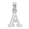 Rhodium Over 14k White Gold Polished Block Letter A Initial Pendant