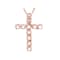 Morganite Cross Pendant Necklace In 18K Rose Gold Over Sterling Silver 2.06ctw